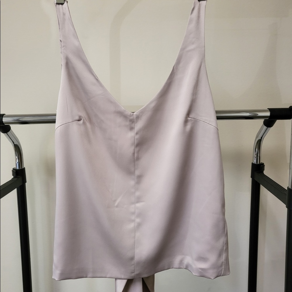 Low Back Tie-on Satin Top Champagne Cream by Lulus Size XS NWT